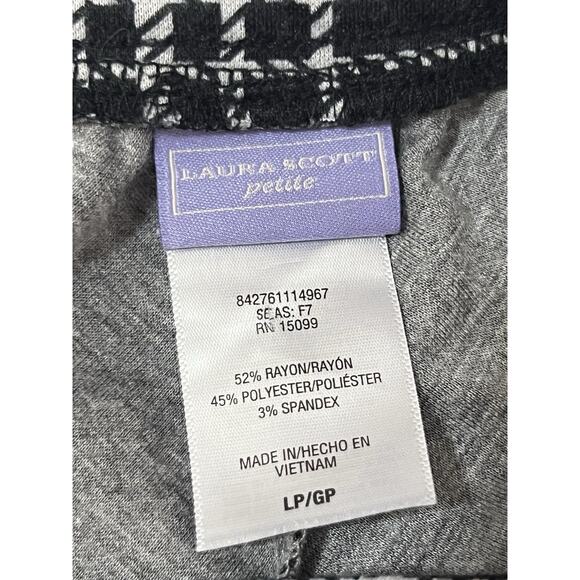 Laura Scott Women’s Black Plaid Skirt Size Large Petite Elastic Waist Stretch EU - Picture 4 of 7